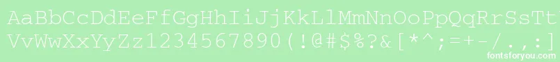 フォントCrr35I – 緑の背景に白い文字