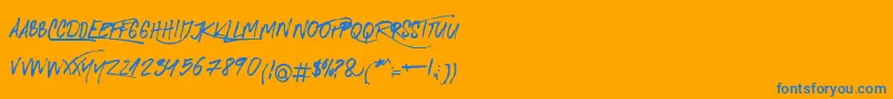 フォントRoyalTwins – オレンジの背景に青い文字