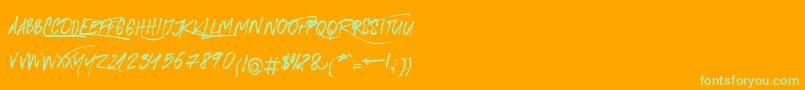 RoyalTwins Font – Green Fonts on Orange Background