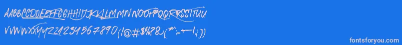 RoyalTwins-Schriftart – Rosa Schriften auf blauem Hintergrund