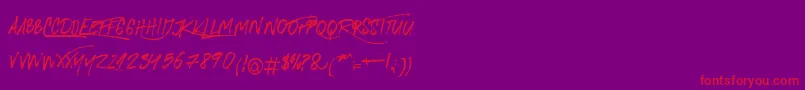 RoyalTwins-Schriftart – Rote Schriften auf violettem Hintergrund