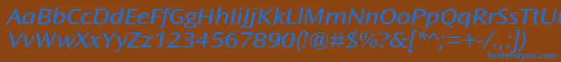 Шрифт OceansansstdBookextita – синие шрифты на коричневом фоне