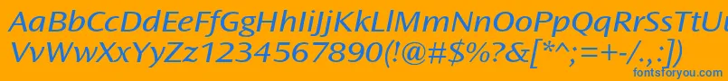 OceansansstdBookextita Font – Blue Fonts on Orange Background