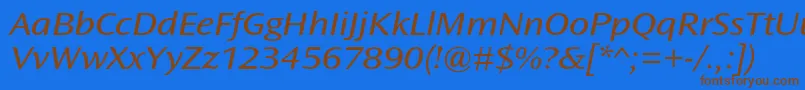 OceansansstdBookextita Font – Brown Fonts on Blue Background