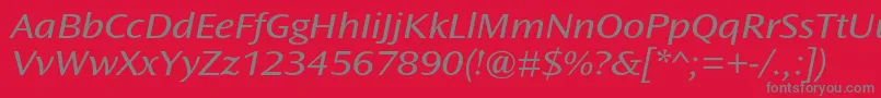 OceansansstdBookextita-Schriftart – Graue Schriften auf rotem Hintergrund