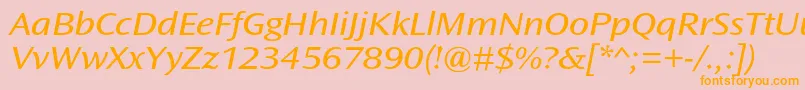 OceansansstdBookextita Font – Orange Fonts on Pink Background