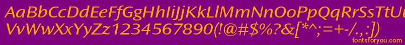 OceansansstdBookextita Font – Orange Fonts on Purple Background
