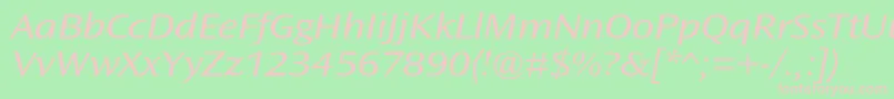 Шрифт OceansansstdBookextita – розовые шрифты на зелёном фоне