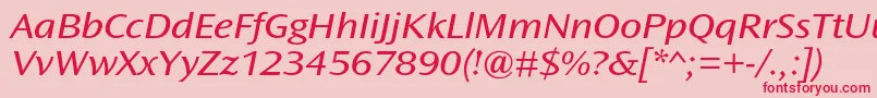 OceansansstdBookextita Font – Red Fonts on Pink Background