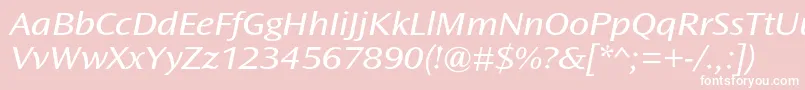 OceansansstdBookextita-fontti – valkoiset fontit vaaleanpunaisella taustalla