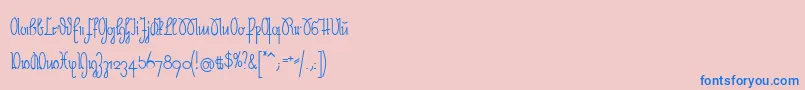 NeueRudelskopf-fontti – siniset fontit vaaleanpunaisella taustalla