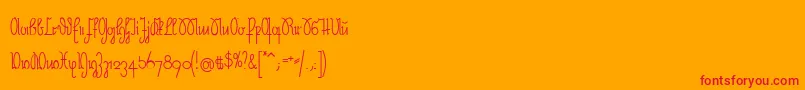 NeueRudelskopf Font – Red Fonts on Orange Background