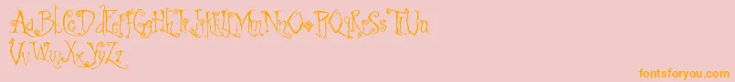 Latchboy-Schriftart – Orangefarbene Schriften auf rosa Hintergrund