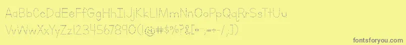 BmdLettersForLearnersDots Font – Gray Fonts on Yellow Background