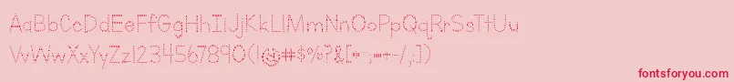 BmdLettersForLearnersDots Font – Red Fonts on Pink Background