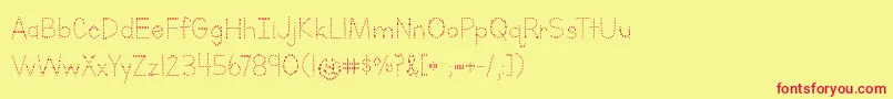 BmdLettersForLearnersDots Font – Red Fonts on Yellow Background