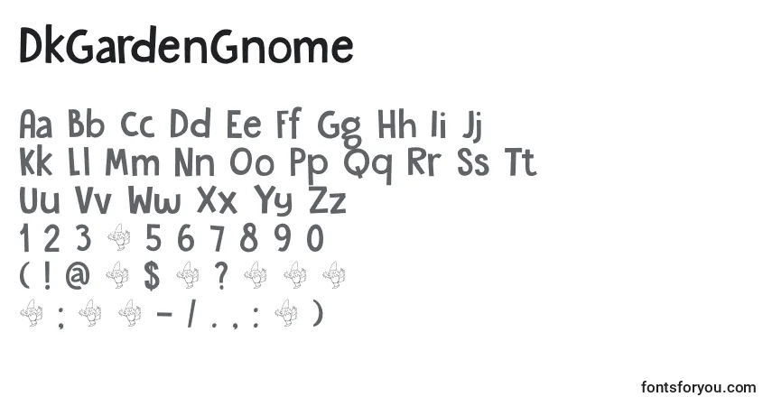 A fonte DkGardenGnome – alfabeto, números, caracteres especiais