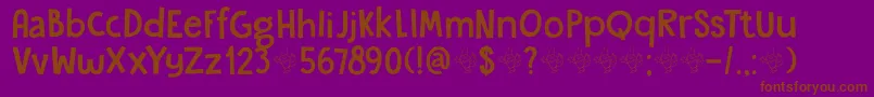 DkGardenGnome-fontti – ruskeat fontit violetilla taustalla