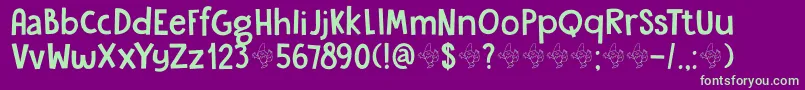 Шрифт DkGardenGnome – зелёные шрифты на фиолетовом фоне