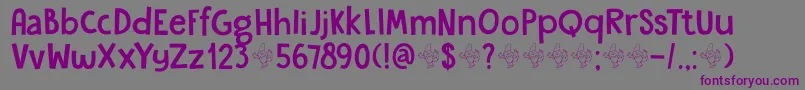 フォントDkGardenGnome – 紫色のフォント、灰色の背景