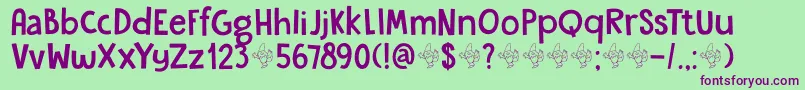 DkGardenGnome Font – Purple Fonts on Green Background