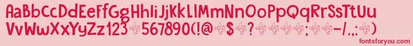 DkGardenGnome Font – Red Fonts on Pink Background