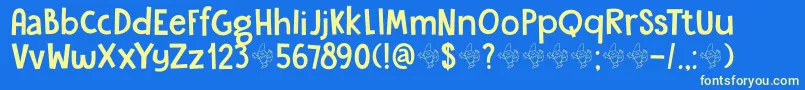 DkGardenGnome Font – Yellow Fonts on Blue Background