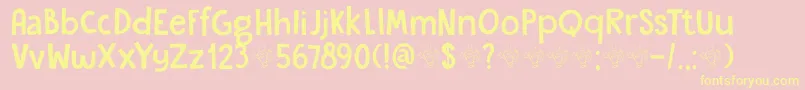 DkGardenGnome Font – Yellow Fonts on Pink Background