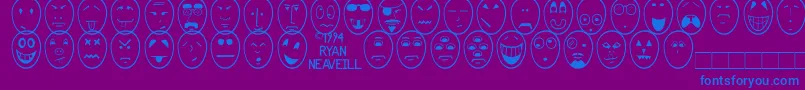 Funface Font – Blue Fonts on Purple Background