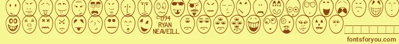 Funface Font – Brown Fonts on Yellow Background