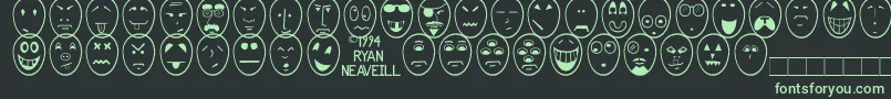 Funface Font – Green Fonts on Black Background