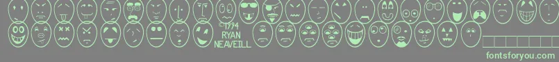 Funface Font – Green Fonts on Gray Background