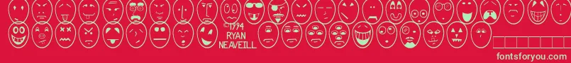 Funface Font – Green Fonts on Red Background