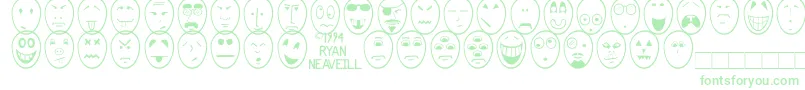 Funface Font – Green Fonts on White Background