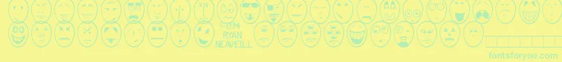 Funface Font – Green Fonts on Yellow Background