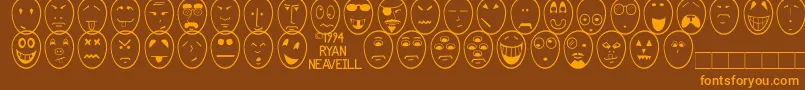 Funface Font – Orange Fonts on Brown Background