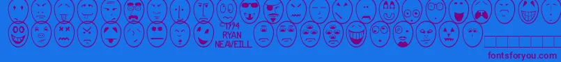 Funface Font – Purple Fonts on Blue Background