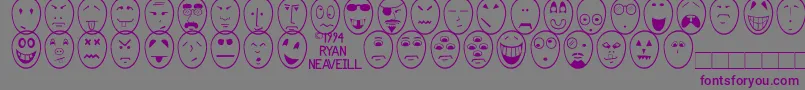 Funface Font – Purple Fonts on Gray Background