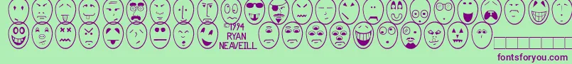 Funface Font – Purple Fonts on Green Background