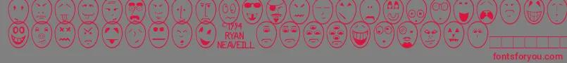 Funface Font – Red Fonts on Gray Background