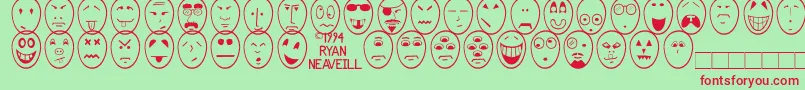 Funface Font – Red Fonts on Green Background