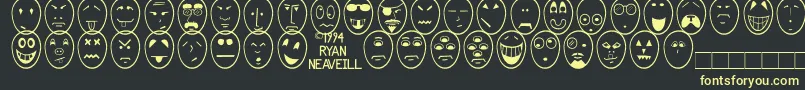 Funface Font – Yellow Fonts on Black Background