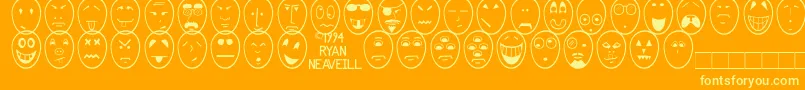Funface Font – Yellow Fonts on Orange Background