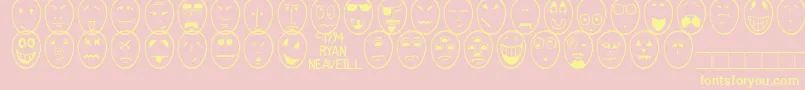 Police Funface – polices jaunes sur fond rose