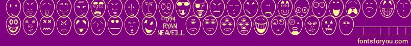 Funface Font – Yellow Fonts on Purple Background