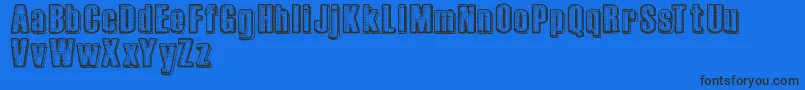 RvdPrintplate Font – Black Fonts on Blue Background
