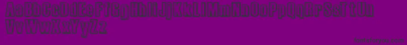 Fonte RvdPrintplate – fontes pretas em um fundo violeta
