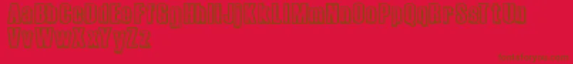RvdPrintplate Font – Brown Fonts on Red Background