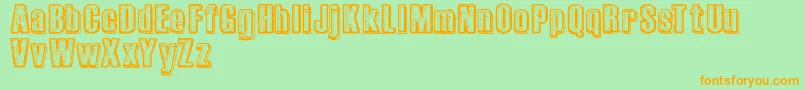 RvdPrintplate Font – Orange Fonts on Green Background