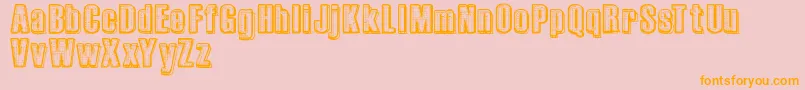 RvdPrintplate-Schriftart – Orangefarbene Schriften auf rosa Hintergrund